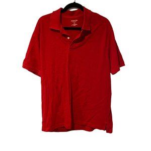 Mens large red St Johns Bay heritage cotton short sleeve collared shirt